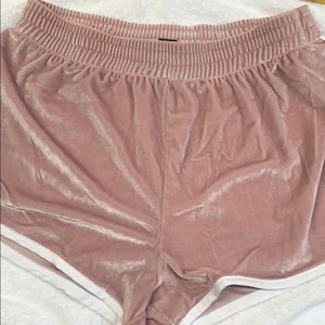 Size Medium Light Pink Velvet high waist shorts